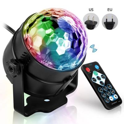 China Easy Installation 3W Sound Activated Rotating Disco Ball DJ Party Lights RGB 3LED Stage Lights For Christmas Wedding Party Sound Lights for sale