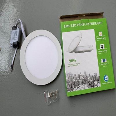 China Desktop Ultra Thin Aluminum Recessed AC 110-265V Led Downlight Round Panel Ceiling Light for sale