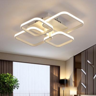 China Modern Acrylic Warehouse LED Ceiling Light Art Pendant 4 Heads 36W 220V Dimmable Room Decoration for sale