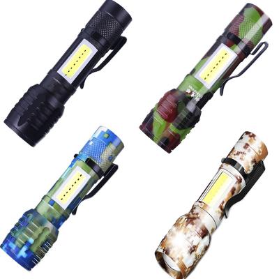 China High Lumen Portable Retractable Torch Flashlight 3 Modes LED Alloy T6 Working Aluminum Rechargeable Tactical Flashlight for sale