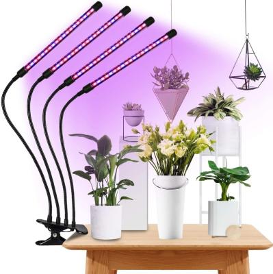 China Full Spectrum 4heads Indoor Indoor Plant Grow Lights Gooseneck Growing Lamps Dimmable Brightness Timer Grow Lamp for sale