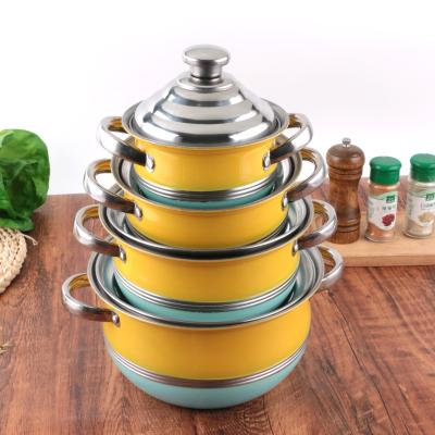 China Yuantai RTS Stainless Steel 410 Sustainable Printing Pot Sets Cookware Sets for sale