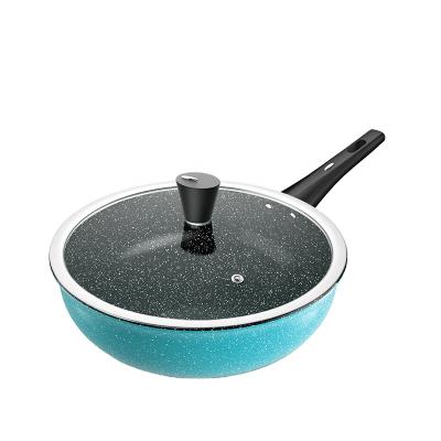 China Yuantai viable OEM/ODM high quality 410 stainless with glass lid and handle steel wok cookware for sale