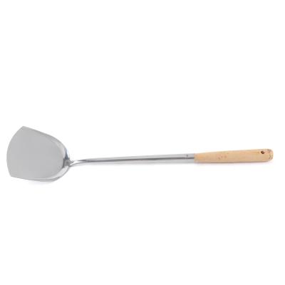 China Sustainable Hot Selling OEM / ODM 410 Stainless Steel With Wooden Handle Spatula And Spoon for sale