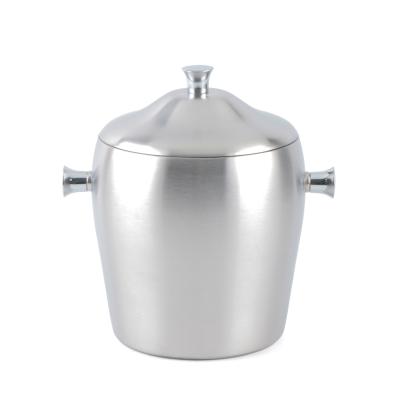 China Durable Hot Selling Yuantai OEM/ODM 201 Stainless Steel Double Layer Drum Shaped Double Handles Ice Buckets for sale