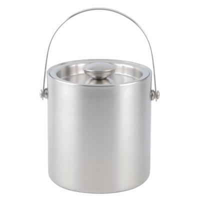 China Yuantai RTS 201 Stainless Steel Viable Hot Selling Beveled Ice Bucket With Handle for sale