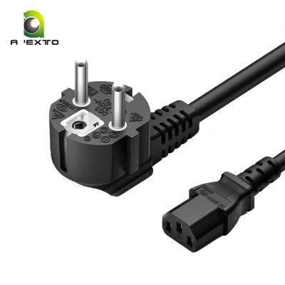 China Consumer Electronics By-the-Foot Micro Connectors Black Color Mains Cord EU Certification Power Cord 10a 16A Cable Stock for sale