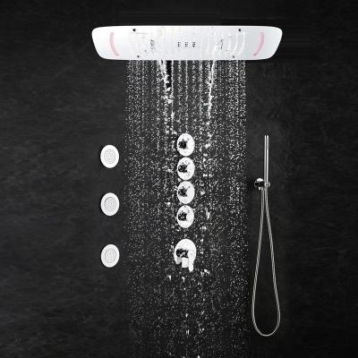 China Without Slide Bar Modern Showerhead 600 x 800 mm Large High Waterfall Rainfall Shower Set Bath LED, Hot and Cold Shower Mixer Flow for sale