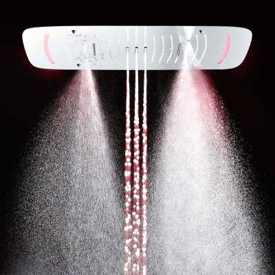 China Needle Free 27 Inch Multifunctional Stainless Steel Color Changing LED Light Large Rainfall Shower Head for sale