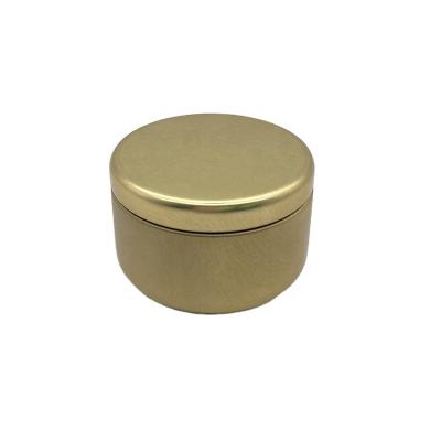 China Factory Promotion Wholesale Custom Metal Recycled Gold Round 6 Ounce Candle Jars Container Tinned Materials for sale