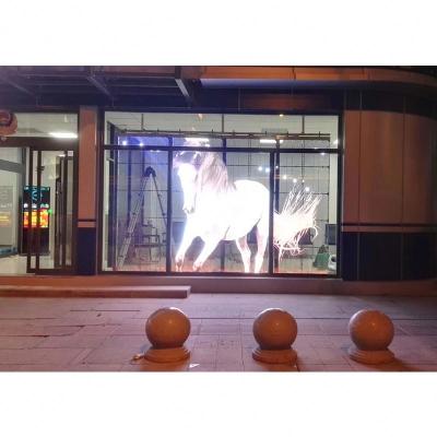 China Outdoor HD Glass Window LED Film Transparent Video Wall Display Screen for sale