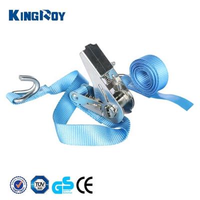 China Polyester KingRoy Automatic Ratchet Strap 800kg Black Logo 25mm x 4 m Ratchet Tie Down for sale