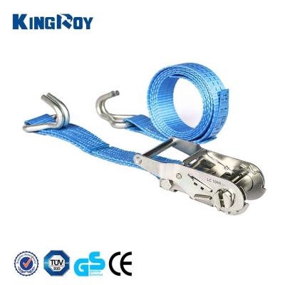 China Polyester KingRoy 35mm Ratchet Buckle With Retractable Strap Belts Transport Ratchet Strap for sale