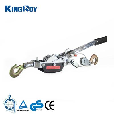 China Kingroy 2.5ton steel dia4.8mm*2.2m Single Gear Double Hooks Portable Ratchet Hand Come Along Puller Winch for sale