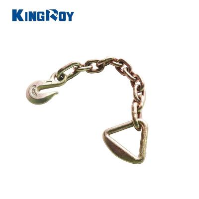 China 3/8 Inch Steel Transport Lift Anchor Galvanized Chain With Forged Hook For Cargo Control for sale