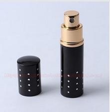 China 8ml Aluminum Perfume Bottle Black 16/415 Pump With Aluminum Cap for sale