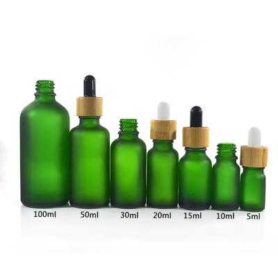 China Green Color Essential Oil Glass Bottles , 1 oz 2 oz 4 oz Boston Round Glass Bottles en venta