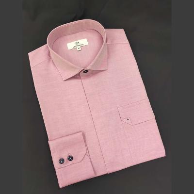 China Breathable Twill Fashionable Sustainable Pink Control Quantity Classic Fall Down Daily Wear Mens Shirt for sale