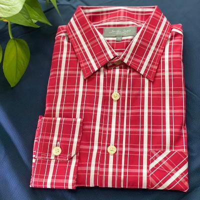 China Factory Manufacturer Best Different Size 100% Dyed Breathable Thin Dyed Cotton Summer Wear Gentleman Fit Everyday Shirt for sale