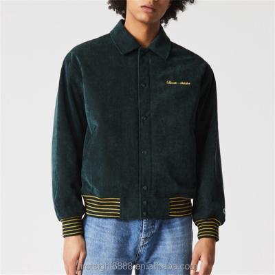 China OEM QUICK DRY custom chenille embroidery quilted striping corduroy letterman varsity jacket for men for sale