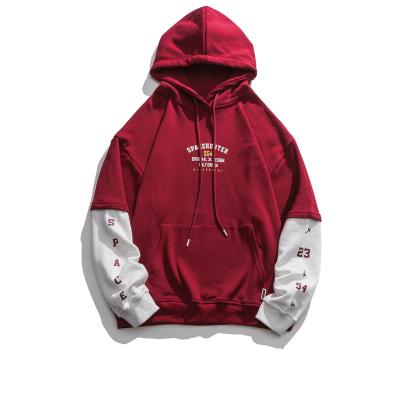 China Anti-wrinkle OEM custom logo colorblock patchwork personalized design hoodie for men for sale