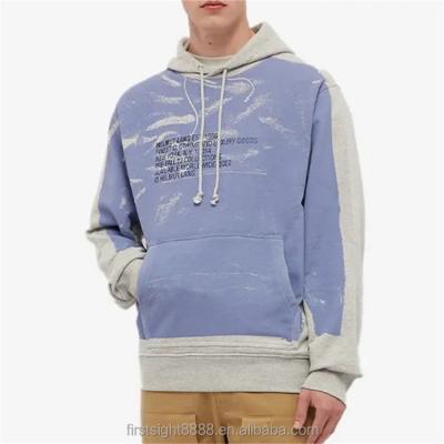 China custom 100% cotton Anti-wrinkle print dropped shoulder oversized pullover hoodie for men for sale