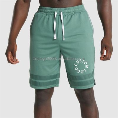 China OEM Logo Anti-Wrinkle Stitching Custom Logo Knee Length Contrast Piping Mesh Basketball Abbreviations Mens for sale