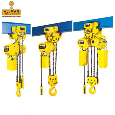 China Construction crane CE certificate ALLMAN 3Ph 220V 380V 440V motor lifting electric chain hoist with beam trolleys for sale