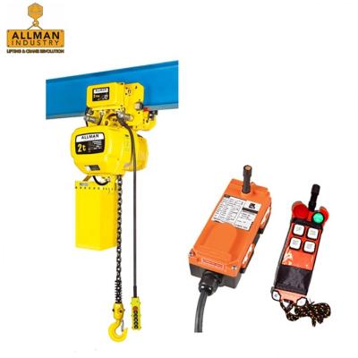 China Building Material Shops ALLMAN 2 Ton 220V 3 Phase Electric Chain Hoist With Electric Trolley for sale