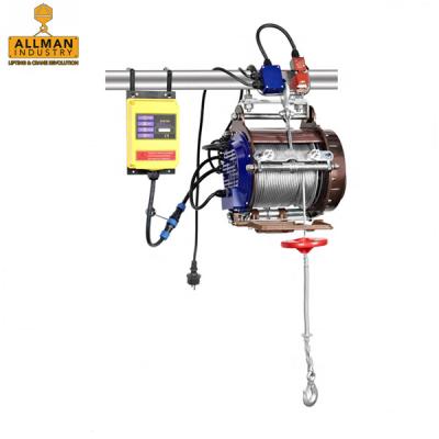 China Building Material Shops ALLMAN Good Quality Mini Electric Wire Rope Hoist With Electric Trolley for sale