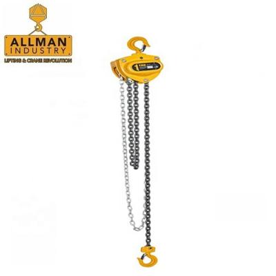 China Machinery Repair Shops ALLMAN High Efficiency 3 Meter Lifting Manual Chain Block Height 1 Ton for sale