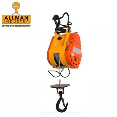 China Used in factory ALLMAN small mini single phase 110V 220V 300kg 500kg portable electric hoist for sale