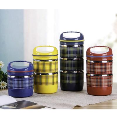 China High Quality Multicolor Stackable Empty Bento Lunch Box Of Freshness Preservation Stainless Steel Plastic for sale