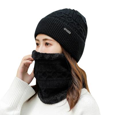 China 2021 Custom COMMON Functional Winter Hats And Scarf Set Woman's Knitted Winter Hats for sale