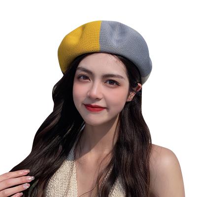 China Character Customized Fashion Berets Knitting Hit Retro Color Square Design Adjustable Berets for sale