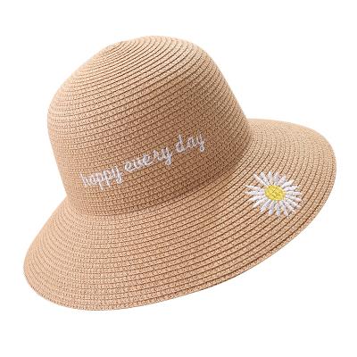 China Small Daisy Basin Hats New Fashion Comfortable Comfortable Sun Shade Printing Custom Wholesale Straw Hats for sale