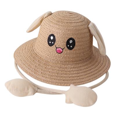 China Cute character summer outdoor children's bucket hat with flat brim and seven bunny ears will move hat for sale