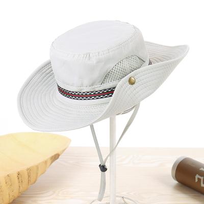 China New Checked Big Eaves Outdoor Spring And Summer Sunscreen Hats Men And Women Quick Dry Canvas Cowboy Hats Wholesale for sale