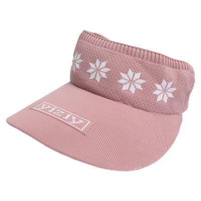 China Wholesale Customized Character Top Hats Wholesale Customized Snowflake Extra Large Empty Sun Visor Knitted Empty Top Hats for sale