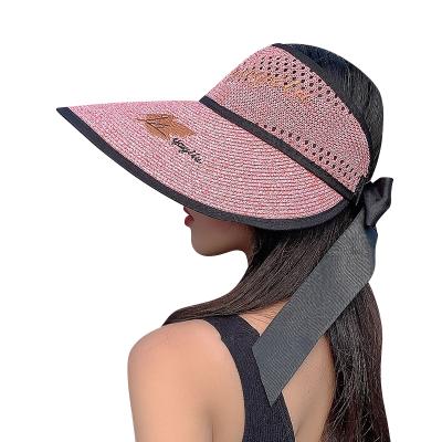 China Breathable Maple Leaf Embroidered Twill Straw Fashionable Comfortable Breathable Sunshade New Blank Top Hats for sale