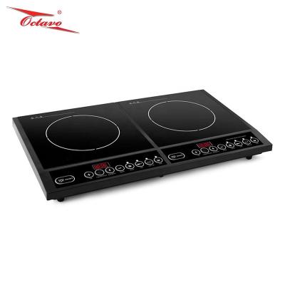 China Commercial 100-240V Two Burners Dual Burner Induction Cooker Hob Induction Cooktop for sale