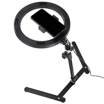 China PORTABLE Desktop Live Stand Portable 26 cm Led Fill Light Mobile Phone Holder for sale