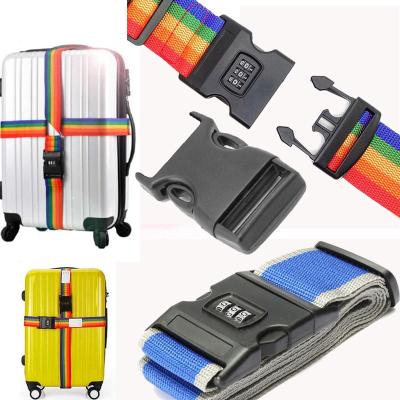 China Variety Adjustable Luggage Belt With Cross Buckle Plastic Black Luggage Cargo Fastening Luggage Belt for sale