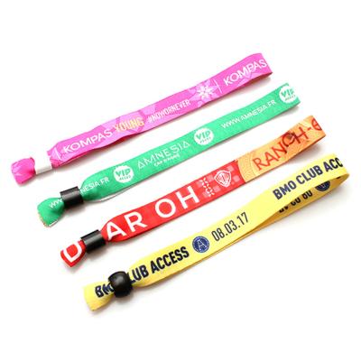 China Acrylic Wholesale Custom Promotional Gifts Printed Design Your Own Logo Cheap Woven Wristband For Events for sale