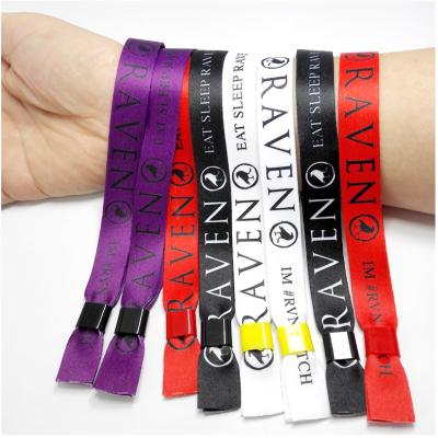 China Parties Tengsheng Design Tengsheng Plastic Tube Free Slide Lock Custom Woven Fabric Wristband For Events for sale