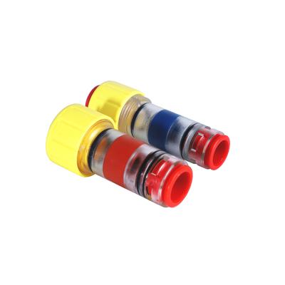 China FTTH Red Blue Plastic Multi Size Gas Block Connector Microduct for sale