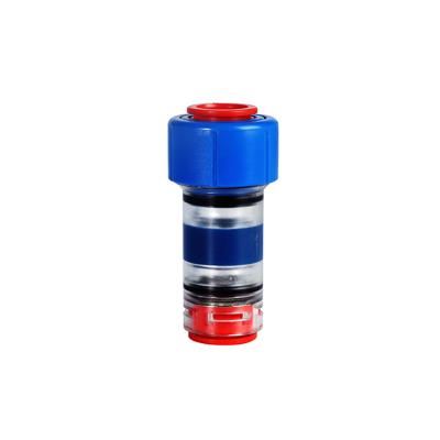 China Blue Plastic Plastic Micro Transparent Gas Water Vent Block Connector Tight Equal for sale