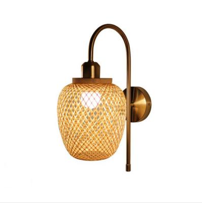 Cina Nodic Woven Bambù Rattan Lampade da parete per la decorazione del soggiorno in camera da letto in vendita