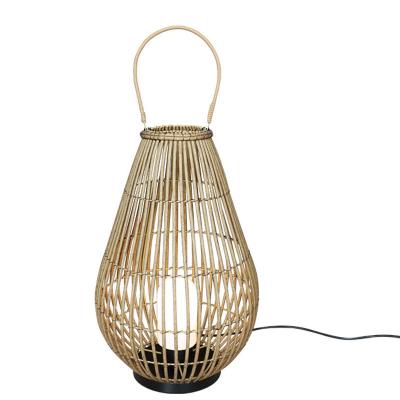 China Landschaftliche Außenlaternen Rattan Gewebte Lampe Wiederaufladbare Anhänger zu verkaufen