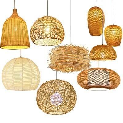 China Handmade Modern Art Pendant Lights Bamboo Lamp Restaurant Hotel Rattan Chandelier Rattan Pendant Light for sale